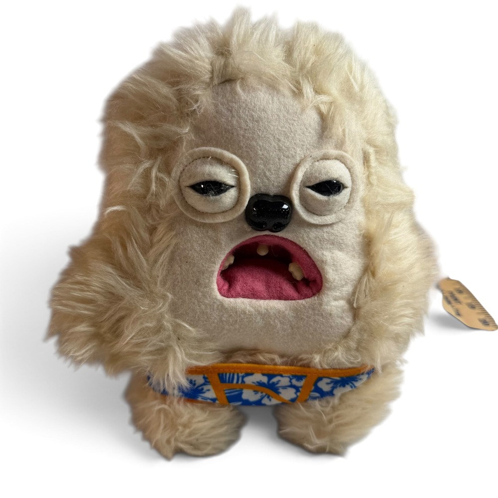 Zuru Fuggler Funny Ugly Monster Plush Shaggy Cream Floral Trunks 8 Inch